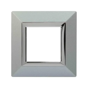 Рамка из металла, ''Avanti'', светло-серебристая, 2 модуля