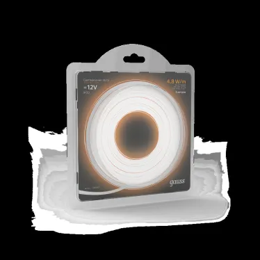 Лента светодиодная LED 2835/60-SMD 4.8 Вт/м 210 лм/м 3000К DC 12В IP20 8мм (блистер 5м) Black Gauss