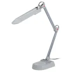 Светильник настольный с лампой PL на струбцине и с основанием серый NL-202-G23-11W-GY