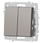 Переключатель Intro Accent 6-107-09 двойной, 10А-250В, IP20, СУ, AL/CU, титан