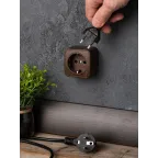 Розетка 1-местная ОП Минск 16А с заземлением темное дерево