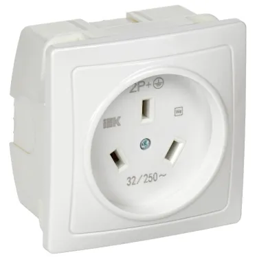 Розетка разборная для плиты с з/к с/у 32А белая Рпл11-К IEK