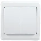 Выключатель ВС10-2-0-ВБ двухклавишный 10А ВЕГА белый