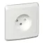 ЭТЮД Розетка скрытая без заземления со шторками белая