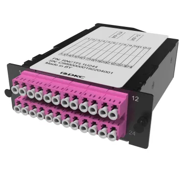 Претерминированная кассета 24ОВ 50/125 OM4, 2xMTP(12)f/12xLC Duplex, 1 HU | RNCTFL1U244 | DKC