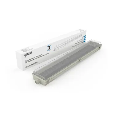 Светильник светодиодный промышленный линейный СПП-Т8-G13 INDUSTRY 220-230V IP65 660*107*61мм для LED ламп 2х600мм | 909410260 | Gauss