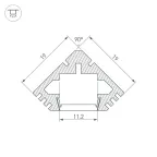 Профиль PDS45-T-2000 ANOD Black (ARL, Алюминий)