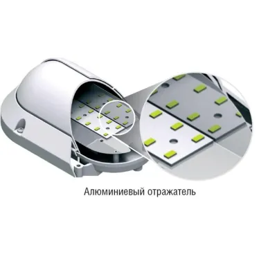 Светильник светодиодный ДБП-8w 4000K 700Лм IP65 овальный пластиковый белый