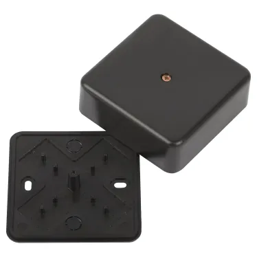 Распаячная коробка  BS-B-75-75-28 75х75х28мм без клеммы черная IP40 BS-B-75-75-28 | Б0061809 | ЭРА