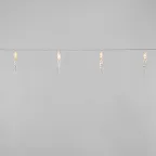 Гирлянда светодиодная Сосульки 1,5 м, 10 LED, прозрачный ПВХ, цвет свечения теплый белый, 2 х АА (батарейки не в комплекте) | 303-093 | NEON-NIGHT
