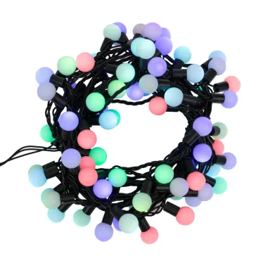 Гирлянда "Мультишарики" Ø23 мм, 10 м, черный ПВХ, 80 диодов, цвет RGB | 303-519 | NEON-NIGHT