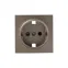 Валенсия лицевая панель розетки 1-местной с/з 16А графит с защ. штор.