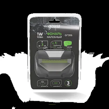 Фонарь светодиодный налобный 1 Вт 100 лм Черный IP42 на батарейках 3xAAА GFL Gauss