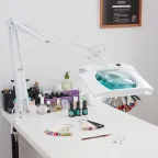 Лупа на струбцине , квадратная, 5D, с подсветкой, белая | 31-0111 | REXANT