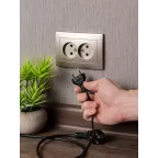 Валенсия лицевая панель розетка 2-местной б/з 10А кашемир с защ. штор.