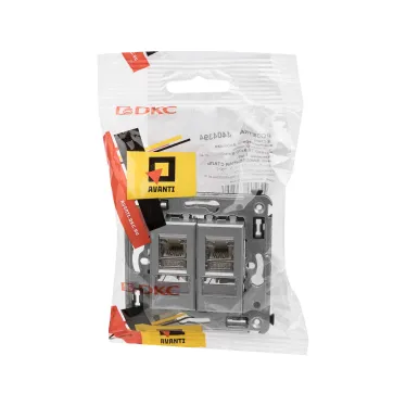 Avanti Компьютерная розетка RJ-45 в стену, кат.6 двойна экранированная Закаленная сталь