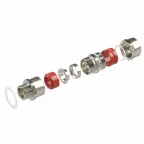 Взрывозащищенный кабельный ввод серии КА для бронированного кабеляМ75х1,5 d:46,8-55мм D:52-65мм. Никелированная латунь IP66/IP68