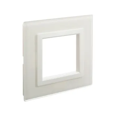 Рамка из натурального стекла, ''Avanti'', белая, 2 модуля