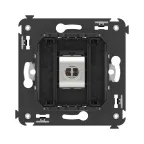 Avanti Компьютерная розетка RJ-45 без шторки в стену, кат.5e одинарная экранированная, Черный матовый