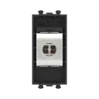 Avanti Компьютерная розетка RJ-45 без шторки модульная, кат.5е экранированная, Черный матовый, 1 модуль