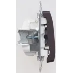 GLOSSA Переключатель одноклавишный сх.6 шоколад в рамку