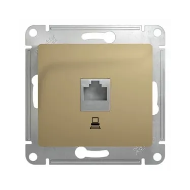 GLOSSA Розетка компьютерная RJ45 категория 5е в рамку титан
