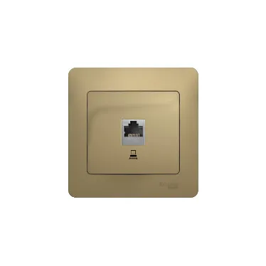 GLOSSA Розетка компьютерная RJ45 категория 5е в рамку титан