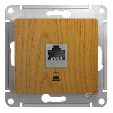 GLOSSA Розетка компьютерная RJ45 категория 5е в рамку дуб