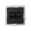 BRITE Розетка компьютерная двойная RJ45 кат.6 РК11-2-БрЧ черный IEK
