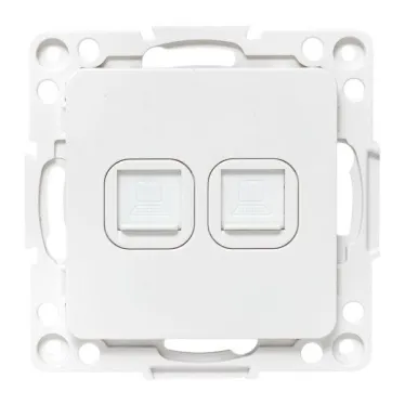 Стокгольм Механизм розетки RJ-45 2-местной белый EKF