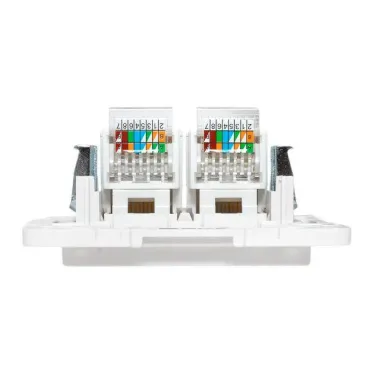 Стокгольм Механизм розетки RJ-45 2-местной белый EKF