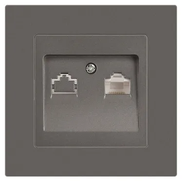 Розетка Intro Accent 6-303-09 информационная RJ45, IP20, СУ, титан