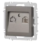 Розетка Intro Accent 6-303-09 информационная RJ45, IP20, СУ, титан