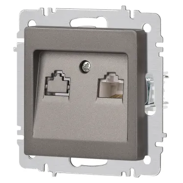 Розетка Intro Accent 6-303-09 информационная RJ45, IP20, СУ, титан