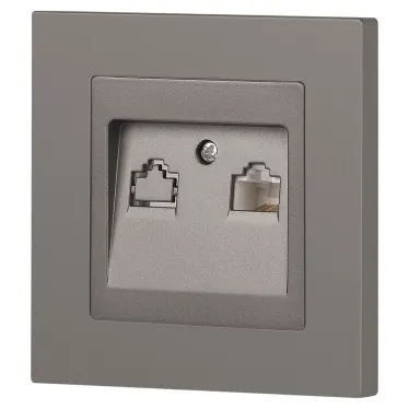 Розетка Intro Accent 6-303-09 информационная RJ45, IP20, СУ, титан