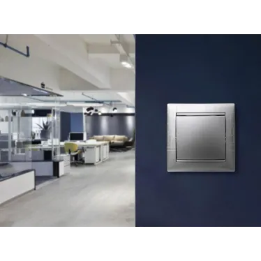 Выключатель одноклавишный, в рамку, алюминий