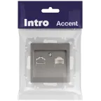 Розетка Intro Accent 6-303-09 информационная RJ45, IP20, СУ, титан
