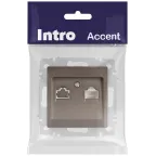Розетка Intro Accent 6-303-08 информационная RJ45, IP20, СУ, бронза
