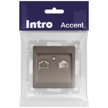 Розетка Intro Accent 6-303-08 информационная RJ45, IP20, СУ, бронза