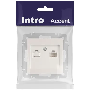 Розетка Intro Accent 6-303-06 информационная RJ45, IP20, СУ, перламутр