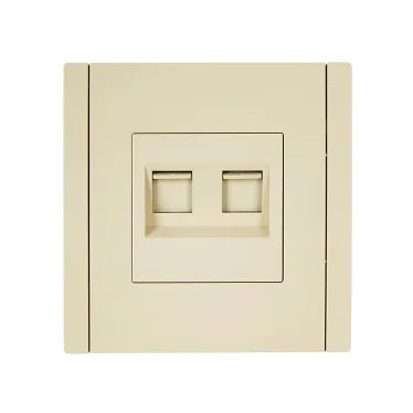 FORTE@PIANO Розетка компьютерная двойная RJ45 кат.5E FP433 ваниль IEK