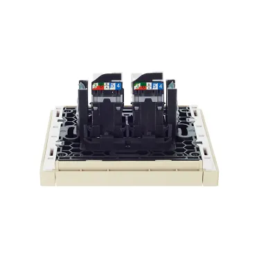 FORTE@PIANO Розетка компьютерная двойная RJ45 кат.5E FP433 ваниль IEK