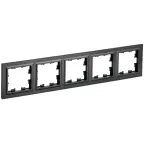 BRITE Рамка 5 постов РУ-5-БрЧ черный
