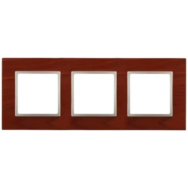 Рамка на 3 поста, дерево, Эра Elegance, вишня+шамп, 14-5303-08