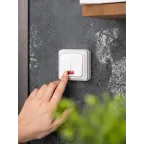 Рим Выключатель двухклавишный с индикатором 10А белый