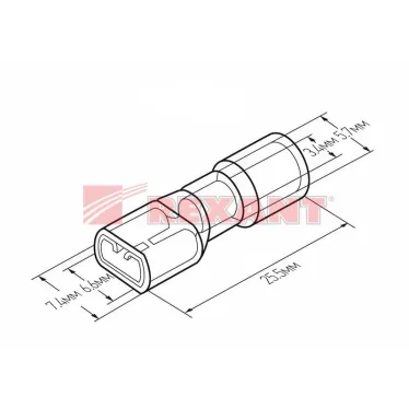 Клемма плоская полностью изолир термоусаживаемая РПи-м-т 6.0-(6.3) РпИм-т 6-7-0,8 гнездо 6.6 мм 4-6, REXANT
