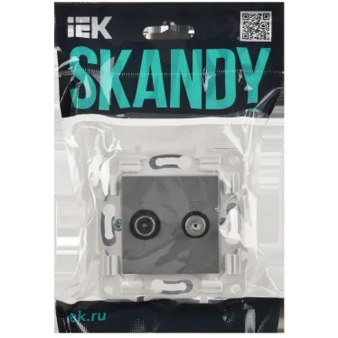 SKANDY Розетка двойная TV+SAT SK-A13Gr серый IEK