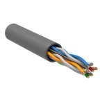 Витая пара U/UTP кат 6 4 пары 23AWG solid 305м PVC серый