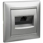 VALENA Рамка 1 пост горизонтальная алюминий