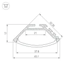 Профиль KLUS-P45-2000 ANOD (ARL, Алюминий)